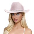 thumbnail image 1 of Men's And Women's Woolen Hats Western Cowboy Top Hat Three Of Rhinestones, 1 of 4