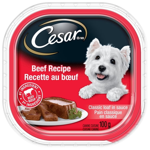 Cesar Classic Loaf in Sauce Beef Recipe Soft Wet Dog Food