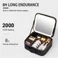 thumbnail image 4 of Handheld Makeup Organizer with LED Lighted Mirror - Travel Cosmetic Bag, Portable Makeup Case with Adjustable Lighting, Cosmetic Storage with Dividers, 4 of 9