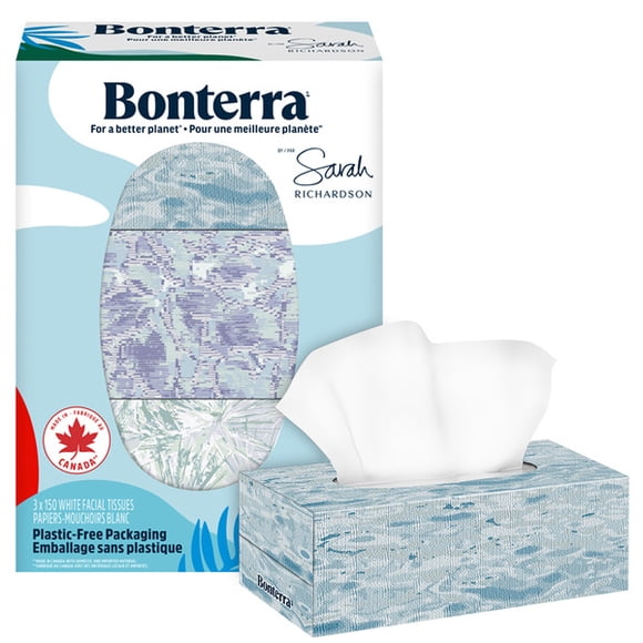 Bonterra 3 Ply Facial Tissues, Mega Boxes