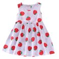thumbnail image 1 of yoeyez Robes pour Filles 14-16 Ans Tout-Petit Enfant Bébé Filles Sans Manches Imprimé Graphique Débardeur Robe d'Été Plissée Ample Col Rond Robe Soleil Robe Décontractée pour Filles Rouge,5-6 Ans, 1 of 7
