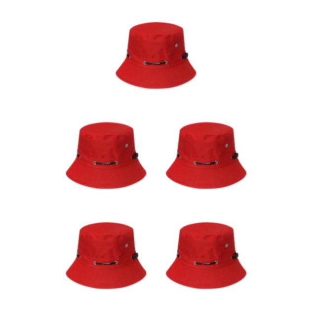 Thinsony Polyester Breathable Fisherman Cap For Sun Protection And Comfort Sunscreen Fisherman Cap Hat Summer red 58cm 5Set