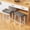 White + grey, variant on Ourlova Set of 2 PU Leather Bar Stools | 24in Counter Height Stools with Thick Saddle Seats & Heavy Duty Metal Frame for Kitchen Island Breakfast Bar Easy Assembly