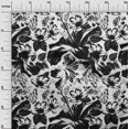 thumbnail image 2 of oneOone Polyester Spandex Blanc Tissu Feuilles & Floral Robe Tissu Tissu Imprimé par la Cour 56 Pouces de Large, 2 of 4