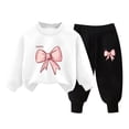 thumbnail image 2 of Pisexur Ensemble 2 Pcs pour Bébé Filles Garçons Automne Hiver Mode Décontractée Polaire Manches Longues Col Rond Chandails en Molleton et Pantalons Vêtements de Détente Imprimé Mignon Ensemble de Survêtement pour Enfants 3-8 Ans, 2 of 4