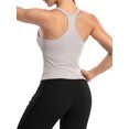thumbnail image 5 of Charmo Women's Scoop Neck Ribbed Tank Tops Slim Straps Cropped Tops Built in Bra, 5 of 5