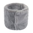 thumbnail image 2 of Winter Furry Plush Neck Warmer Solid Color Windproof Buttons Circle Loop Scarf Neckerchief winter gloves Gray, 2 of 4
