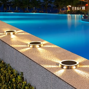 EGNMCR Luminaires solaires à l'extérieur avec des perles de lampe LED Lumières à disque Lumières de jardin Luminaire solaire à luminescence solaire dans les paysages extérieurs