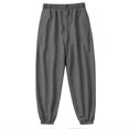 thumbnail image 3 of Mens Pants, Mens Solid Color Pocket Drawstring Casual Youth Versatile Sports Oversized Pants, 3 of 6