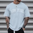 thumbnail image 2 of BOBOGOJP T-Shirts de Mode pour Hommes en Coton de Poids Moyen à Col Rond T-Shirt T-Shirts pour Hommes (Bleu Clair,m), 2 of 4