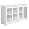thumbnail image 1 of HOMCOM Buffet de Cuisine Armoire de Rangement Empilable avec Porte Coulissante en Verre, 1 of 8