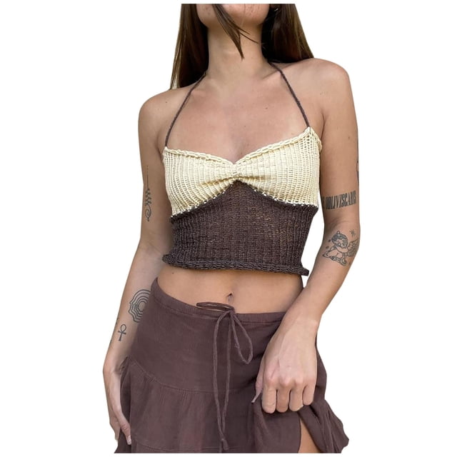 Cameland Camisoles Décontractées pour Femmes, Printemps Été, Couleur Unie Douce, Col Rond