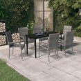 thumbnail image 1 of vidaXL 7 Piece Garden Dining Set Grey and Black, 1 of 5
