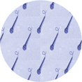 thumbnail image 1 of Ahgly Company Machine Washable Indoor Round Transitional Lavender Blue Area Rugs, 8' Round, 1 of 7