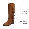 thumbnail image 4 of Styesk Bottes pour Femmes Bottes à Talons Hauts pour Femmes Mi-Mollet Bout Rond Bottes de Couleur Unie Chaussures Décontractées Bottes de Travail pour Femmes, 4 of 9