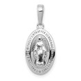 thumbnail image 1 of Pendentif Petite Médaille Miraculeuse en Or Blanc 14K Poli et Texturé, 1 of 3