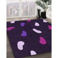thumbnail image 3 of Ahgly Company Tapis Rond Lavable en Machine Intérieur Transitionnel Rebecca Violet, 8 Pieds Rond, 3 of 7