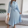 thumbnail image 4 of Birdeem Robes pour Femmes Manches Longues Mode Couleur Unie Col Montant Taille Robes Manches Longues pour Femmes, 4 of 5