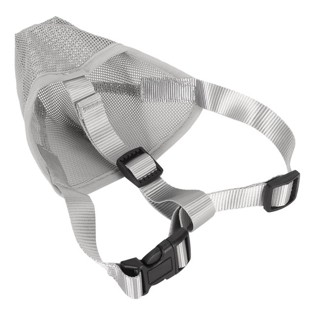 Dog Muzzle, Adjustable Breathable Mesh Soft Pet Mesh Muzzle For Outdoor Training Gray