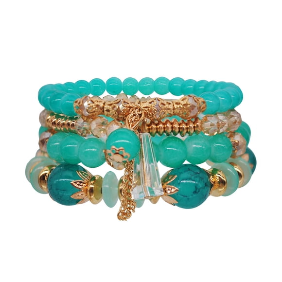 TopLLC Bracelets Women Bohemian hand string ocean style multi circle Pearl Crystal Bracelet Women Bracelet