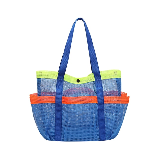 JWshufel Grand Sac de Natation Portable à Grande Capacité avec Rangement à Multiples Poches pour Plage, Piscine, Vacances, Voyage, Conception Durable en Maille de Polyester, Facile à Plier et à Transporter