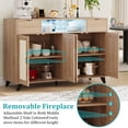thumbnail image 4 of Buffet Sideboard with 4 Doors, Large Farmhouse Kitchen Storage Cabinet with Power Outlets, Wood Coffee Bar Cabinet with 2 Drawers for Kitchen, Dining Room, Entryway, 4 of 8