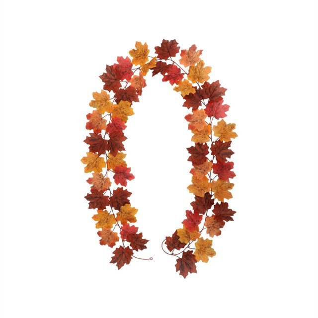 Fall Maple Leaves Garland 78Inch Artificial Maple Autumn Garland Hanging Fall Vines Table Decorations Front Door Fall Decor Thanksgiving Decorations Decor Outside Artificial Plants Fade Resistant
