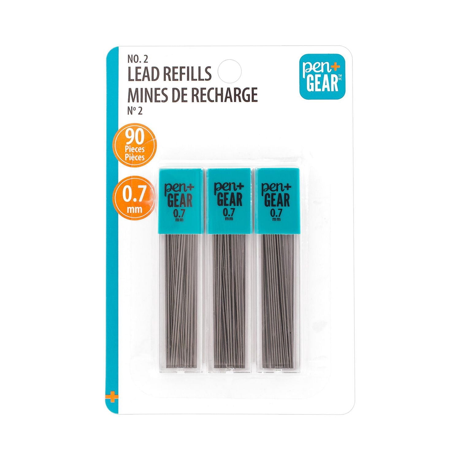 Recharges de crayon mécanique Pen+Gear n° 2, mine foncée, 0,7 mm, 90 unités