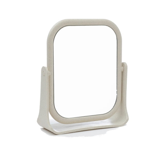 Rbaofujie Desktop Makeup Mirror Portable Small Mirror Female Dressing Table Desktop Princess Mirror Bedroom Student Dormitory Desktop Makeup Mirror