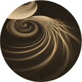 thumbnail image 1 of Ahgly Tapis Rond Lavable en Machine Intérieur Transitionnel Chêne Brun, 8 Pieds Rond, 1 of 7