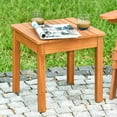 thumbnail image 1 of Gymax Table d'Appoint Carrée en Bois Table de Café Bistro de Patio Intérieur Extérieur Naturel, 1 of 10
