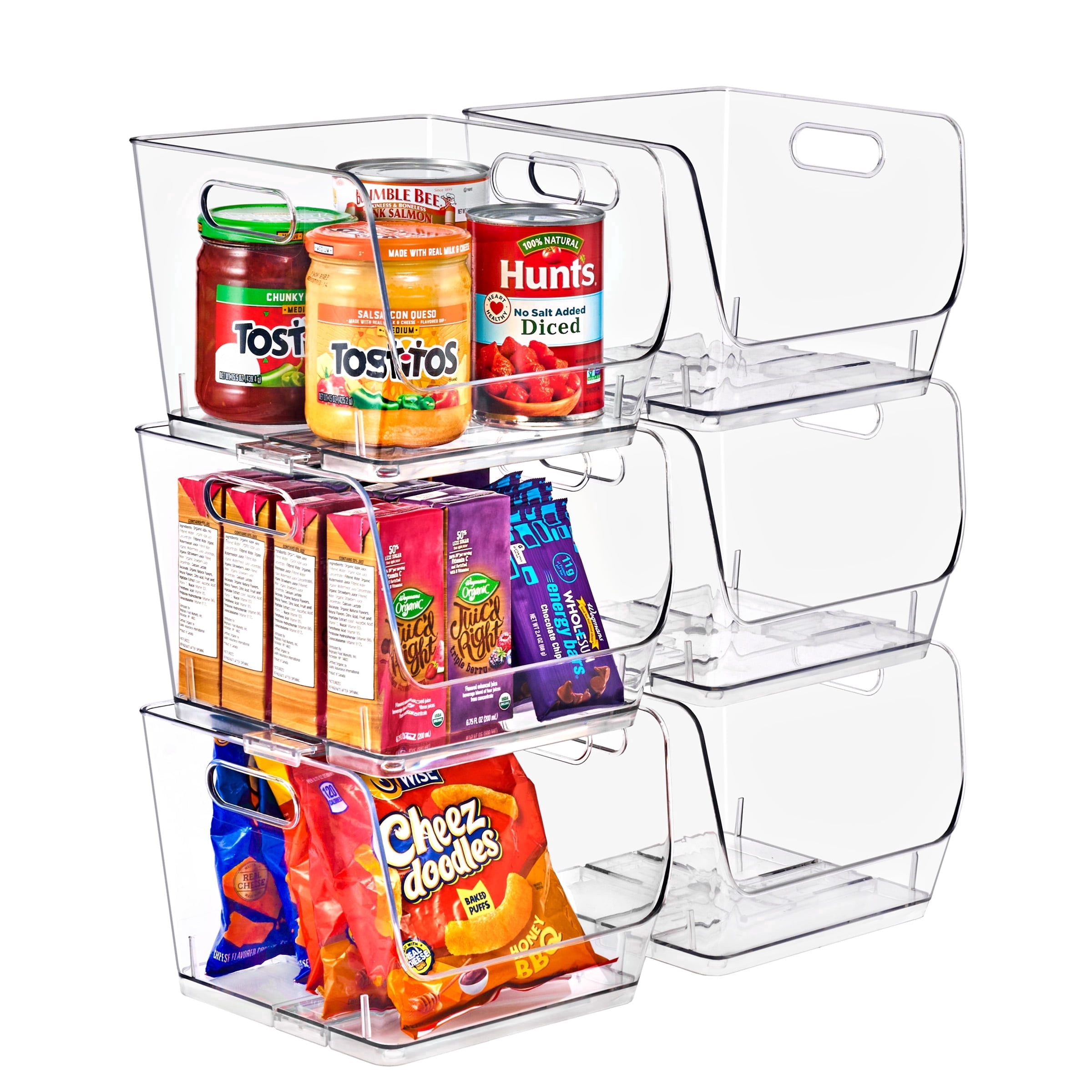 Stackable Square Storage Sorbus Medium Clear Stackable Square Storage Bins, Open Front Acrylic ...