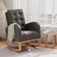 thumbnail image 1 of Twister.CK Modern Rocking Accent Chair, Upholstered Rocker Glider with Side Pocket, for Living Room, Bedroom, Nursing Room, Gray, 1 of 8