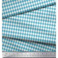 thumbnail image 2 of Soimoi Blue Poly Georgette Fabric Diamond Geometric Print Fabric by the Yard 52 Inch Wide, 2 of 5