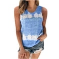 thumbnail image 1 of Dagugfen Plus Size Tank Tops for Women Comfy Lightweight Sleeveless Loose Color Block Round Neck Shirts Fashion, 1 of 4