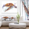 thumbnail image 1 of Brown Sea Turtle Watercolor - Contemporary Animal Art Canvas, 1 of 3