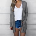 thumbnail image 2 of AherBiu Womens Cardigan Tops Long Sleeve Open Front Mid-Long Outwear with Pockets Spring Clothes, 2 of 7