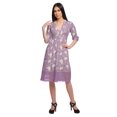 thumbnail image 3 of Moomaya Robe à Manches Courtes pour Femmes Robe de Soirée en Coton Imprimé Tenue Décontractée, 3 of 4