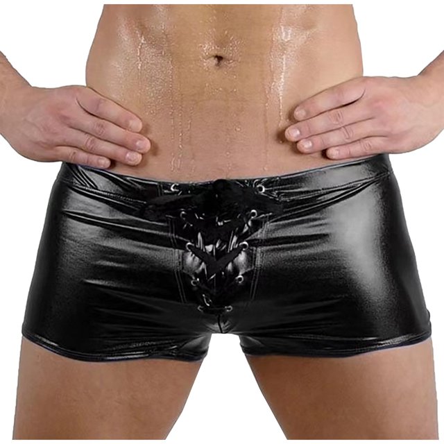 ylioge Mens Boxer Briefs Trendy Low Rise Drawstring Underwear Casual Solid Slim Stretchy Comfort Shiny Dancing Workout Underpants