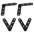thumbnail image 3 of 4PCS Straight Brackets Black Mending Plate Metal Brackets for Brace Joining Plates for Wood Fence Bookcase Cabinet Straight Brace Repairing Mending Plates, 3 of 9