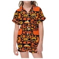 thumbnail image 5 of WEAIXIMIUNG Ensemble de Pyjama pour Enfants à Col Boutonné Imprimé, Haut à Manches Courtes et Short, 4-5 Ans, 5 of 5