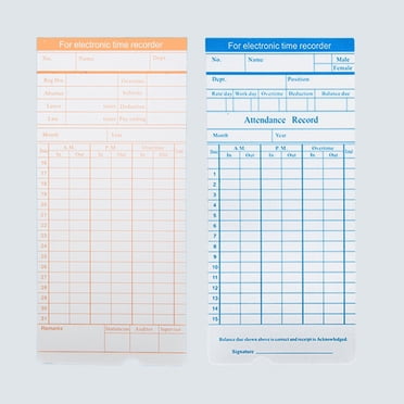 Carte de Temps,90 Pcs/ Temps Recto Verso 18 * Présence d'Employé Horloge de Temps Recto Verso 18 * Heure Recto Verso 18 * Présence d'Employé Présence d'Employé Temps Laoshe Wyan Sdads Snsowed