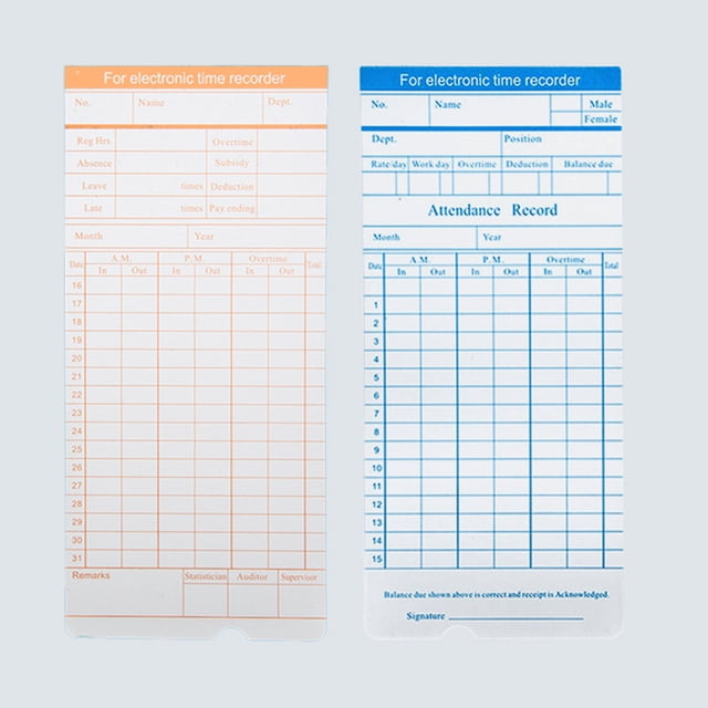 Time Card,90pcs/ Time 2-sided 18 * Employee Attendance Time Clock 2-sided 18 * Time 2-sided 18 * Employee Attendance Employee Attendance Time Laoshe Wyan Sdads Snsowed