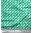 thumbnail image 1 of Soimoi Green Poly Georgette Fabric Diagonal Arrow Printed Craft Fabric by the Yard 42 Inch Wide, 1 of 3