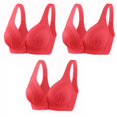 thumbnail image 1 of Running Sports Bra Women Full-Coverage Bra Feature V-Neck Soft Bra Style W-978 Red 3XL, 1 of 2