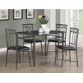 thumbnail image 2 of Monarch Specialties Dining Table Set, 5pcs Set, Small, 48" Rectangular, Faux Marble, Kitchen, Metal, Laminate, Brown Marble Look, Contemporary, Modern, 2 of 2