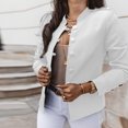 thumbnail image 1 of Mikilon Women's Solid Color Long-Sleeved Slim-Breasted Small Suit Short Coat Top, 1 of 5