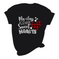 thumbnail image 4 of Pisexur Valentines Day T-shirt Top T-shirt à Manches Courtes Imprimé Amour de la Saint-Valentin pour Femmes Haut à Manches Courtes Col Rond Haut/chemise, 4 of 5