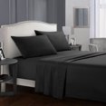 thumbnail image 1 of Topcobe Solid Color Bed Sheet Set for Adults Teens, Full Size Black, 1 of 5