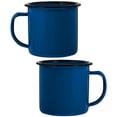 thumbnail image 4 of Miangastore Blue Enamel Coffee Mug for Home Use Practical Drinking Cup with Stable Structure 2 Pieces, 4 of 8